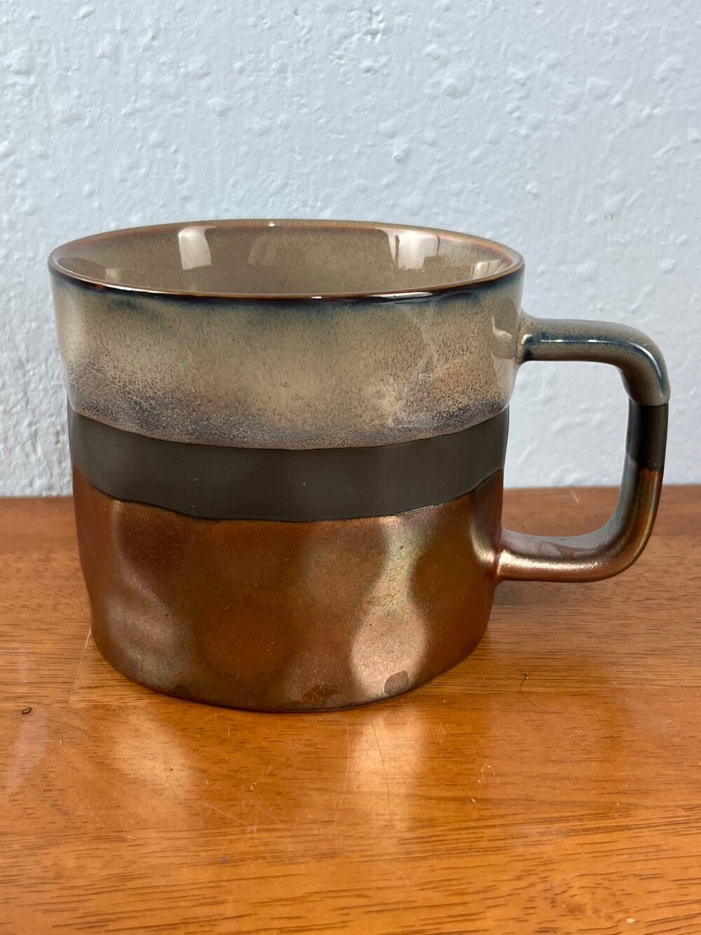 Roscher Stoneware Coffee Mug Metallic Brown Boho Southwestern